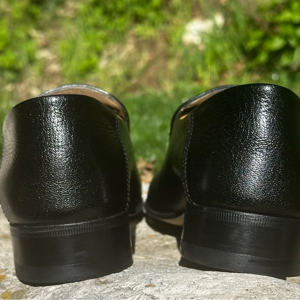 🩵Gucci Black Leather Horsebit Slip-On Loafers with Gold Hardware - Picture 4 of 11